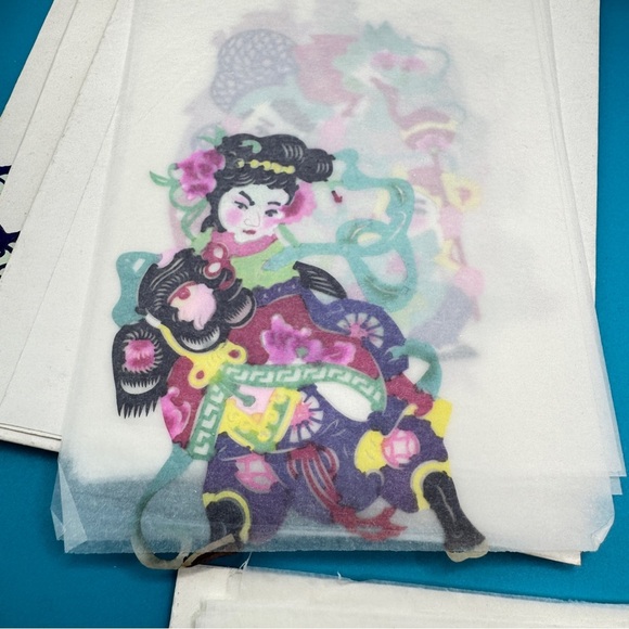 Vintage Chinese Paper-Cut Handicraft Folders Lot of 6 Folk Art Sets Jiǎnzhǐ - Picture 6 of 16